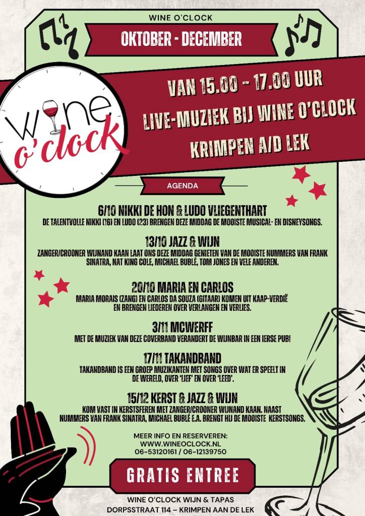 TakandBand live bij Wine 'o Clock